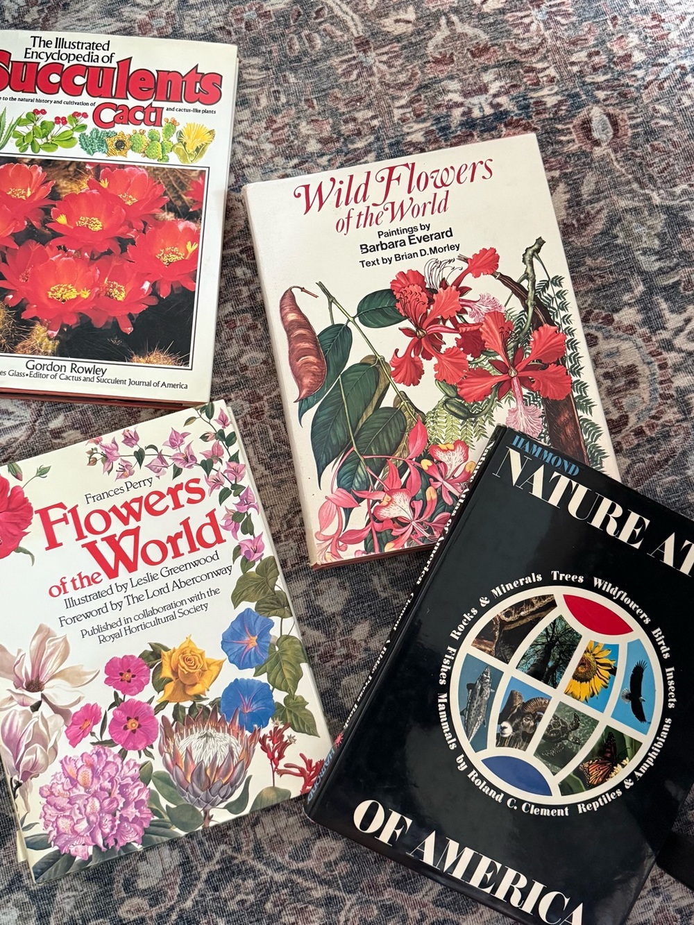 Vintage botanical coffee table books